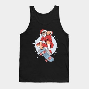 Christmas santa claus skateboard hypster Tank Top